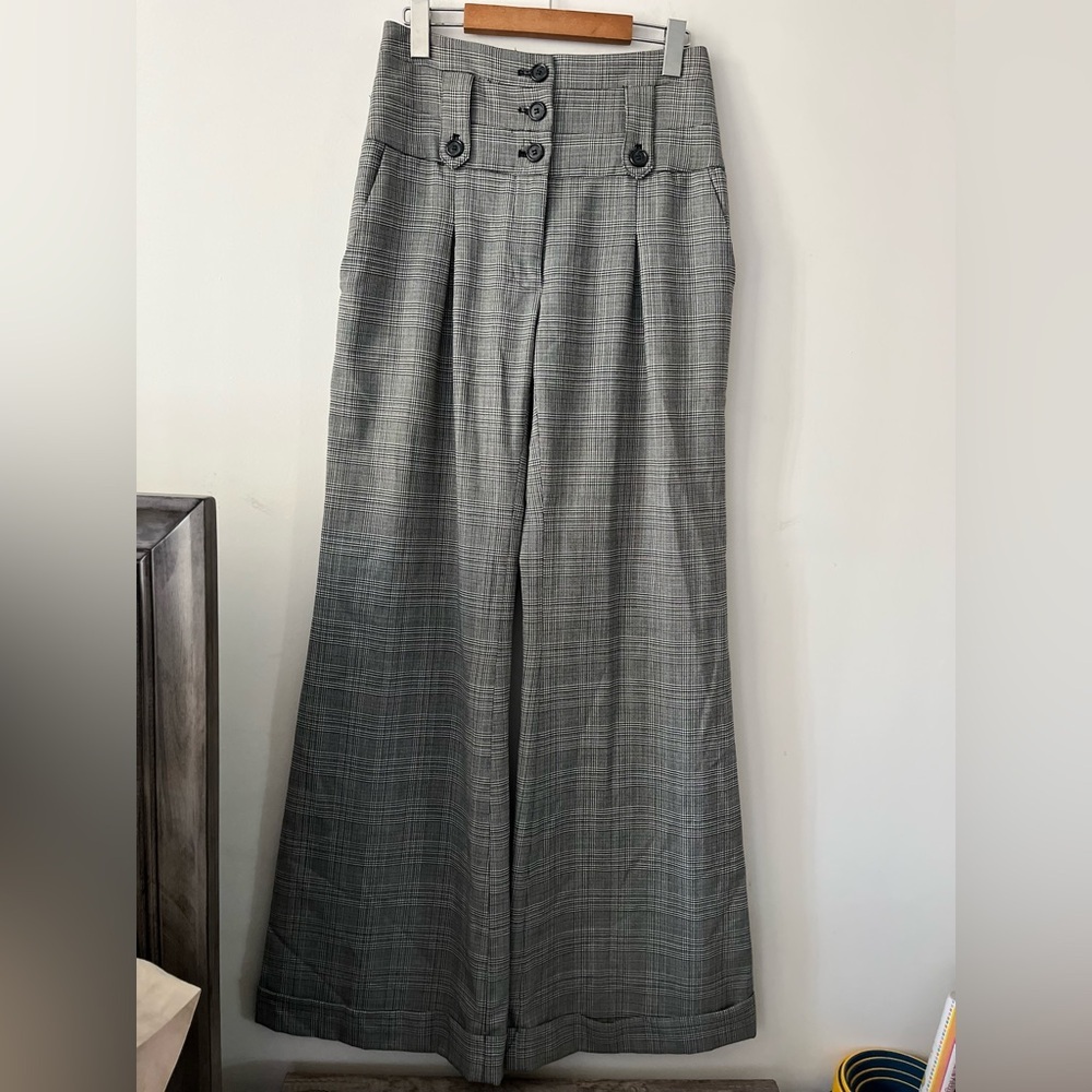 Elizabeth and James WOOL Pinstripe Wide-leg Trousers